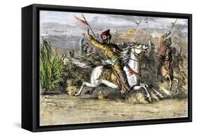 Genghis Khan Leading the Mongols-null-Framed Stretched Canvas