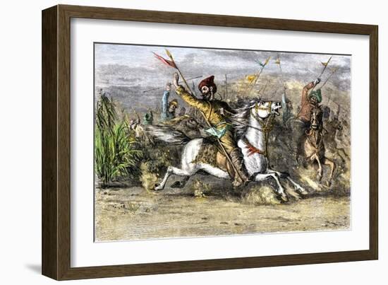 Genghis Khan Leading the Mongols-null-Framed Giclee Print