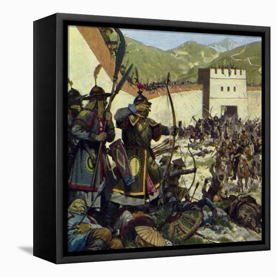 Genghis Khan Marched an Army of 200,000 into China-Alberto Salinas-Framed Stretched Canvas