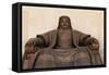 Genghis Khan Statue at the Parliament Building in Suekhbaatar Square, Ulaanbaatar, Mongolia., 2007-Ira Block-Framed Stretched Canvas