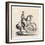 Genghis Khan (Variously Spelt) Mongol Conqueror on His Horse-null-Framed Art Print