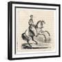 Genghis Khan (Variously Spelt) Mongol Conqueror on His Horse-null-Framed Art Print