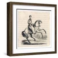 Genghis Khan (Variously Spelt) Mongol Conqueror on His Horse-null-Framed Art Print