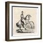 Genghis Khan (Variously Spelt) Mongol Conqueror on His Horse-null-Framed Art Print