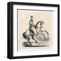 Genghis Khan (Variously Spelt) Mongol Conqueror on His Horse-null-Framed Art Print