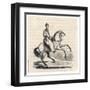 Genghis Khan (Variously Spelt) Mongol Conqueror on His Horse-null-Framed Art Print