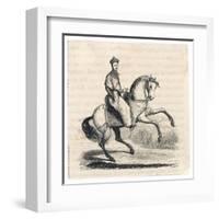 Genghis Khan (Variously Spelt) Mongol Conqueror on His Horse-null-Framed Art Print