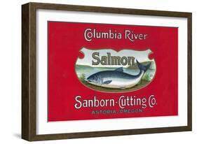 Genista Salmon Can Label (Salmon Only)-Lantern Press-Framed Art Print