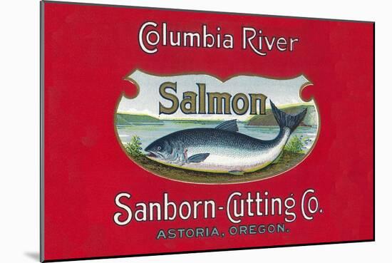 Genista Salmon Can Label (Salmon Only)-Lantern Press-Mounted Art Print