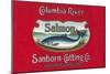 Genista Salmon Can Label (Salmon Only)-Lantern Press-Mounted Art Print