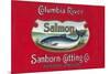 Genista Salmon Can Label (Salmon Only)-Lantern Press-Mounted Art Print