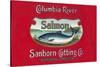 Genista Salmon Can Label (Salmon Only)-Lantern Press-Stretched Canvas