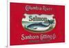 Genista Salmon Can Label (Salmon Only)-Lantern Press-Framed Art Print