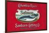 Genista Salmon Can Label (Salmon Only)-Lantern Press-Framed Art Print