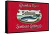 Genista Salmon Can Label (Salmon Only)-Lantern Press-Framed Stretched Canvas