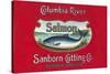 Genista Salmon Can Label (Salmon Only)-Lantern Press-Stretched Canvas