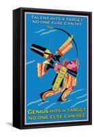 Genius Hits a Target-null-Framed Stretched Canvas