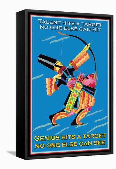 Genius Hits a Target-null-Framed Stretched Canvas