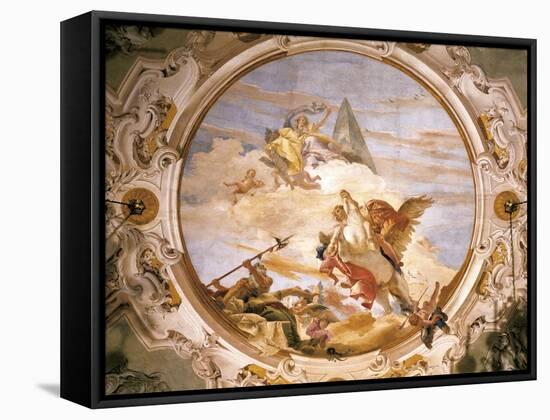 Genius on Pegasus Putting Time to Flight-Giambattista Tiepolo-Framed Stretched Canvas