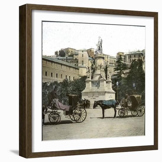 Genoa (Italy), Monument to Christopher Columbus (About 1451-1506), Piazza Acquaverde, Circa 1890-Leon, Levy et Fils-Framed Photographic Print