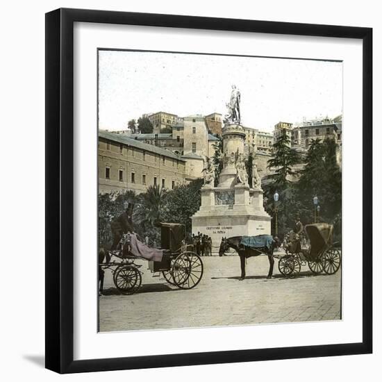 Genoa (Italy), Monument to Christopher Columbus (About 1451-1506), Piazza Acquaverde, Circa 1890-Leon, Levy et Fils-Framed Photographic Print