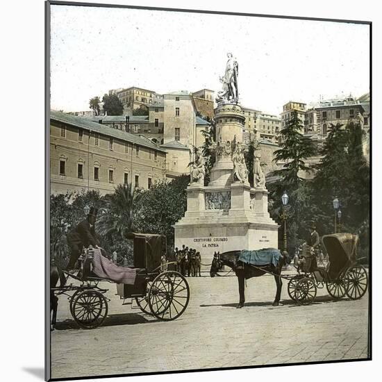Genoa (Italy), Monument to Christopher Columbus (About 1451-1506), Piazza Acquaverde, Circa 1890-Leon, Levy et Fils-Mounted Photographic Print
