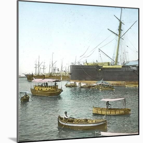 Genoa (Italy), Ships (In the Foreground: the " Sirio ") in the Port, Circa 1890-Leon, Levy et Fils-Mounted Photographic Print