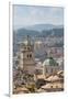 Genoa, Liguria, Italy. Dome and tower of Cathedral of San Lorenzo seen from top of Porta Soprana.-null-Framed Premium Photographic Print