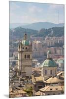 Genoa, Liguria, Italy. Dome and tower of Cathedral of San Lorenzo seen from top of Porta Soprana.-null-Mounted Premium Photographic Print