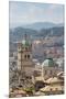 Genoa, Liguria, Italy. Dome and tower of Cathedral of San Lorenzo seen from top of Porta Soprana.-null-Mounted Premium Photographic Print