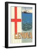 Genoa, Travel Poster-null-Framed Art Print