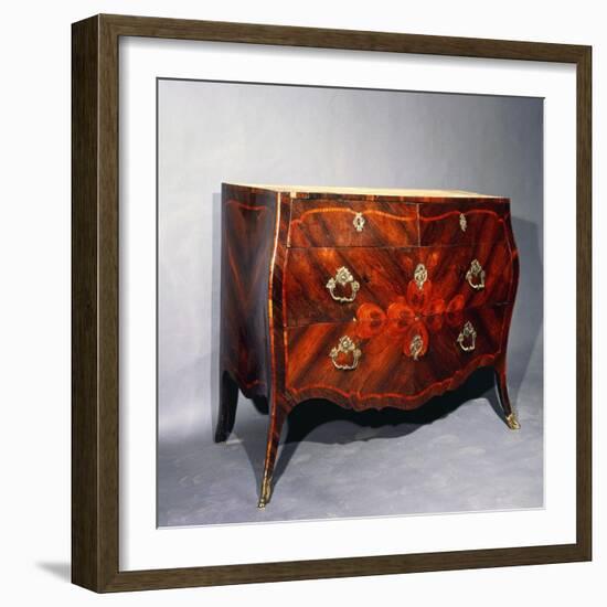 Genoese Drawers with Rosewood Veneer Finish, Italy-null-Framed Giclee Print