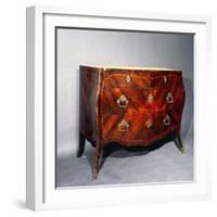 Genoese Drawers with Rosewood Veneer Finish, Italy-null-Framed Giclee Print