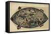 Genoese World Map, 1450-Library of Congress-Framed Stretched Canvas