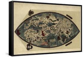 Genoese World Map, 1450-Library of Congress-Framed Stretched Canvas