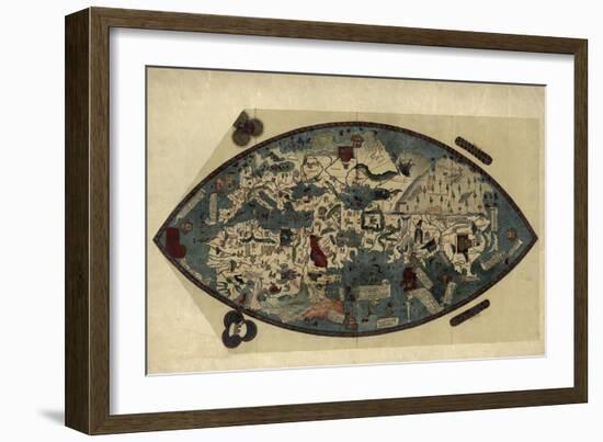 Genoese World Map, 1450-Library of Congress-Framed Photographic Print