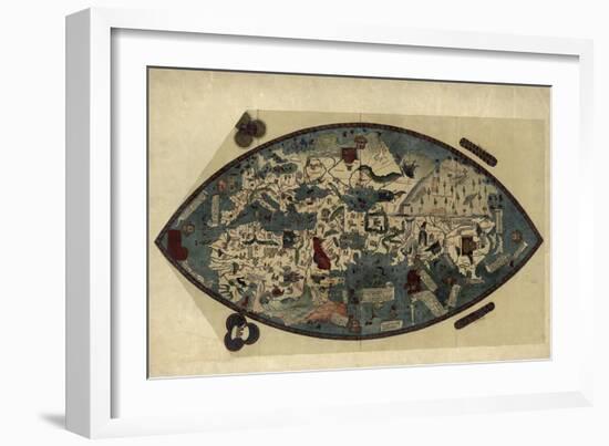 Genoese World Map, 1450-Library of Congress-Framed Photographic Print