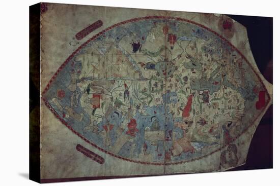 Genoese World Map, Designed by Toscanelli-Italian School-Stretched Canvas