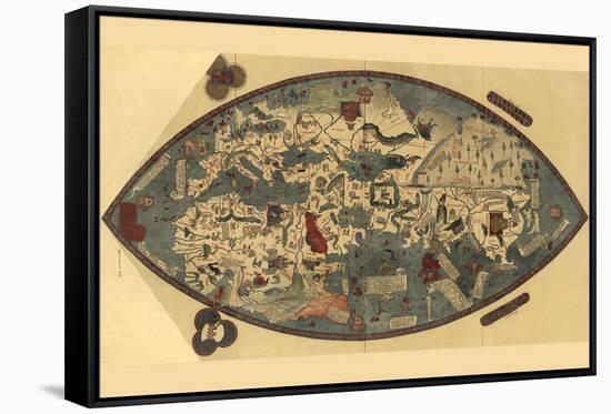 Genoese World Map-Paolo del Pozzo Toscanelli-Framed Stretched Canvas