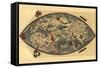 Genoese World Map-Paolo del Pozzo Toscanelli-Framed Stretched Canvas