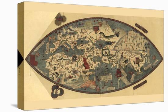 Genoese World Map-Paolo del Pozzo Toscanelli-Stretched Canvas