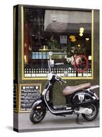 Genovese Coffee and Vespa, Little Collins Street, Melbourne, Victoria, Australia-David Wall-Stretched Canvas