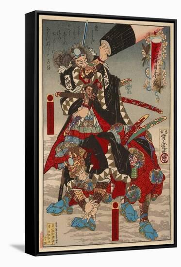 Genroku Nihonnishiki, Hayami Mitsutaka and Makino Nijifusa-Kyosai Kawanabe-Framed Stretched Canvas