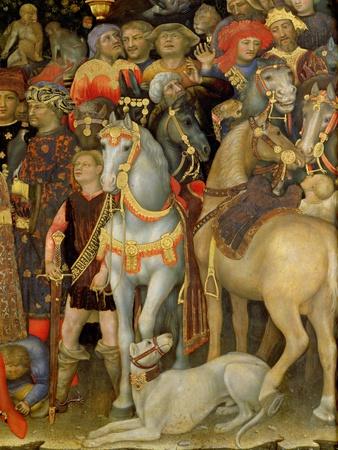 The Adoration of the Magi, Detail of Riders, Horses and Dog, 1423