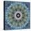 Gentle Blue Frosted Leafes in the Forest Mandala-Alaya Gadeh-Stretched Canvas