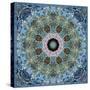 Gentle Blue Frosted Leafes in the Forest Mandala-Alaya Gadeh-Stretched Canvas