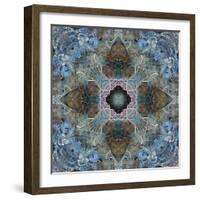 Gentle Blue Frosted Leafes in the Forest-Alaya Gadeh-Framed Photographic Print