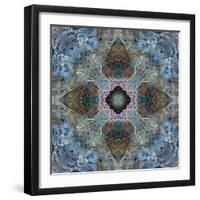 Gentle Blue Frosted Leafes in the Forest-Alaya Gadeh-Framed Photographic Print