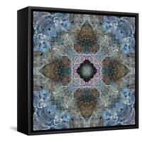 Gentle Blue Frosted Leafes in the Forest-Alaya Gadeh-Framed Stretched Canvas