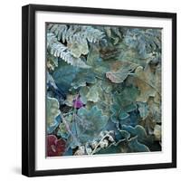 Gentle Blue Frosted Leafes in the Forest-Alaya Gadeh-Framed Photographic Print